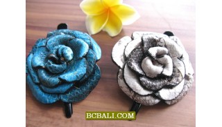 Leather Hair Clips Accessories Flowers Tropical 